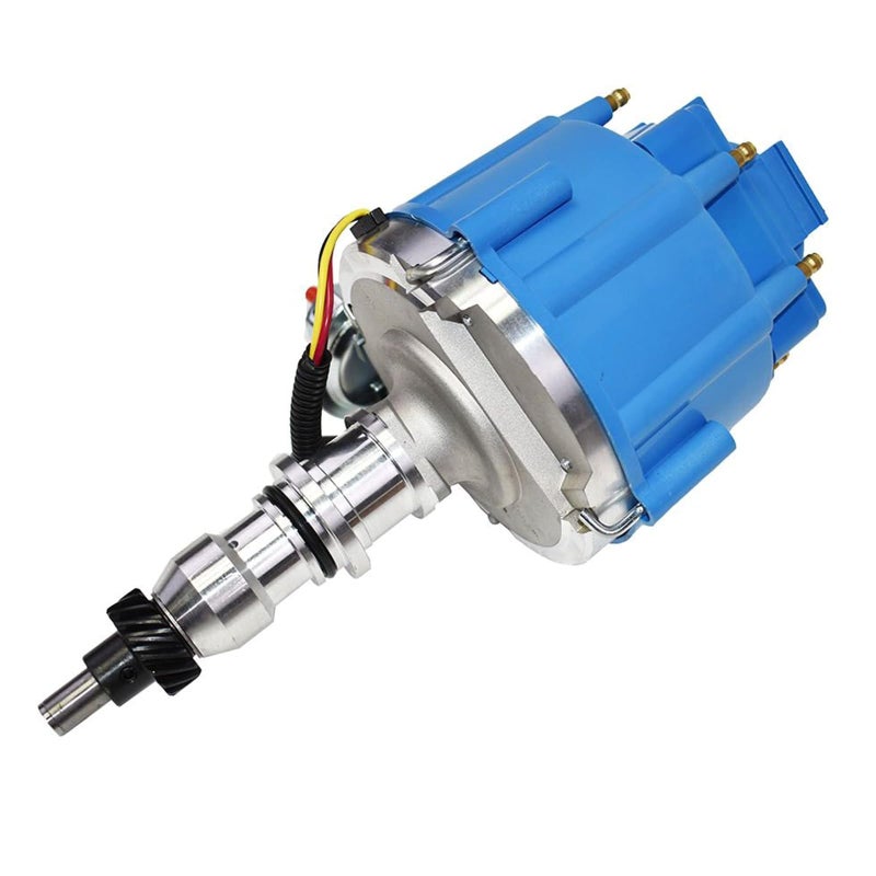 A-Team Performance HEI Inline 6 Distributor - Blue, 65K Spark & One-Wire Distributor - Billet Aluminum & Performance Ignition Coil - Electronic Ignition Compatible with Ford F100-F250, E100-E150 - Image 2
